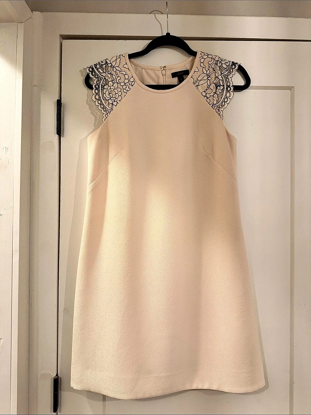 J.Crew Edged Lace Cap Sleeve Dress in Cream